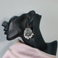Oxidised German Silver Folk Dancer Earrings with Pearl Drops
