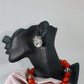 Oxidised Durga Face German Silver Stud Earrings