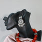 Oxidised German Silver Cow Design Earrings with Pearl Drops