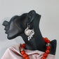 Oxidised Peacock Beaded German Silver Earrings