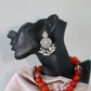 Oxidised German Silver Floral Earrings with Pearl Drops