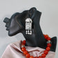 Oxidised German Silver Elephant Design Earrings with Pearls