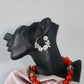 Oxidised Floral Hoop German Silver Earrings