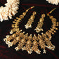 Antique Lakshmi Coin Temple Necklace Set with Ruby Kemp & Pearls