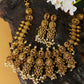 Antique Lakshmi Coin Temple Necklace Set with Ruby Kemp & Pearls