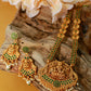 Antique Goddess Temple Necklace with Green Highlights