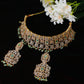 Mint Green Floral AD Choker Necklace