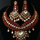 Bridal Kundan Necklace Set with Pink Stones & Polki Drops