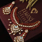 Bridal Kundan Necklace Set with Pink Stones & Polki Drops