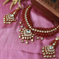 Bridal Kundan Necklace Set with Pink Stones & Polki Drops