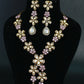 Floral Temple Necklace Set with Kundan & Teardrop Charms