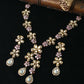 Floral Temple Necklace Set with Kundan & Teardrop Charms
