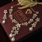 Floral Temple Necklace Set with Kundan & Teardrop Charms