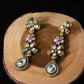 Floral Temple Necklace Set with Kundan & Teardrop Charms