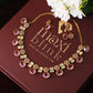 Antique Temple Necklace Set with Pastel Lilac & Polki Look Stones