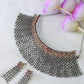 Antique Silver-Tone Designer Collar Necklace