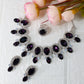 Korean Purple Oval Glass Stone Glass & AD Stone Necklace Set | Rhodium Plated Bridal & Party Jewelry with Earrings