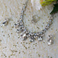 Crystal Clear & Blue Korean Glass Stone Jewelry Necklace Set | Rhodium Plated Elegant Bridal Jewelry with Earrings