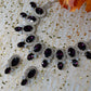 Korean Purple Oval Glass Stone Glass & AD Stone Necklace Set | Rhodium Plated Bridal & Party Jewelry with Earrings