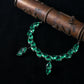 Korean Green Glass Stone Jewelry Necklace Set | Rhodium Plated Elegant Jewelry with Earrings