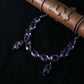 Korean Purple Glass Stone Jewelry Necklace Set | Rhodium Plated Elegant Minimal Jewelry with Earrings