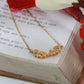 Magnetic Clover Heart Pendant Necklace – 4-in-1 Convertible CZ Necklace, Anti-Tarnish Gold