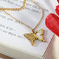 Layered Butterfly Pendant Necklace – Dual Chain Gold Plated Design