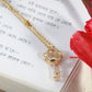 Key Pendant Necklace – Gold Plated with CZ Accents