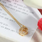 Moon & Heart Pendant Necklace – Gold Plated with CZ Stones