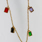 Minimal Multicolor Pendant Necklace – Gold Plated with Rectangle Charms