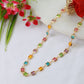 Multi-Color Square Stone Necklace – Gold Plated Statement Jewelry