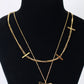 Layered Butterfly Pendant Necklace – Dual Chain Gold Plated Design