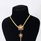 Floral Pendant Necklace – Double Flower Gold Plated Design with CZ Stones