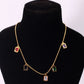 Minimal Multicolor Pendant Necklace – Gold Plated with Rectangle Charms