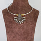 Dual Tone German Silver Hasli/Hansli Necklace – Sunburst fan pendant Oxidised Hansuli Choker for Women