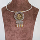 Dual Tone German Silver Hasli/Hansli Necklace – Dancing figure pendant with danglers Oxidised Hansuli Choker for Women
