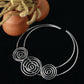 German Silver Oxidised Triple Spiral Statement Necklace (Only Necklace)