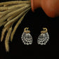 Antique Peacock Oxidised German Silver Stud Earrings – Dual Tone