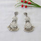 Filigree Pearl Drop German Silver Earrings – Antique Oxidised Look