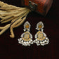Yellow Monalisa Chandbali with Pearl Drops | Oxidised German Silver