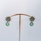 Mandala Top & Green Monalisa Drop Oxidised German Silver Earrings with Pearls
