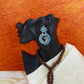 Turquoise Blue Monalisa Stone Peacock Design Oxidised Earrings