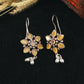 Yellow Monalisa Floral Drop Oxidised German Silver Earrings – Ghungroo Accent