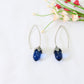 Blue Glass Drop Oxidised German Silver Earrings – Minimal Elegant Design