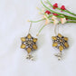 Yellow Monalisa Floral Drop Oxidised German Silver Earrings – Ghungroo Accent