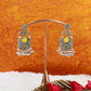 Yellow Monalisa Stone Lotus Design German Silver Earrings