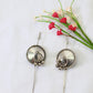 Round Oxidised German Silver Bugadi Earrings – Antique Tribal Style