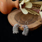Oxidised German Silver Eagle Head Earrings with Red Stone Eyes