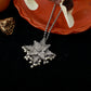 Oxidised Floral Star Pendant with Pearl Tassels | German Silver