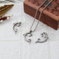 Twin Fish Motif Pendant Set | Oxidised German Silver